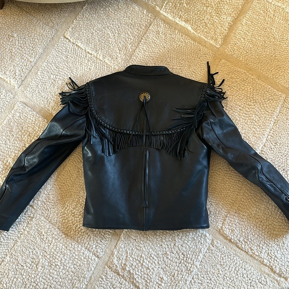 Harley Davidson Willie G leather jacket with fringe, size 34W - Picture 6 of 11